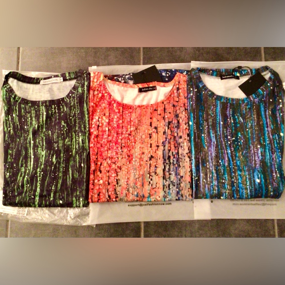 NEW! Set of 3 Tops w Long Sleeves - Medium